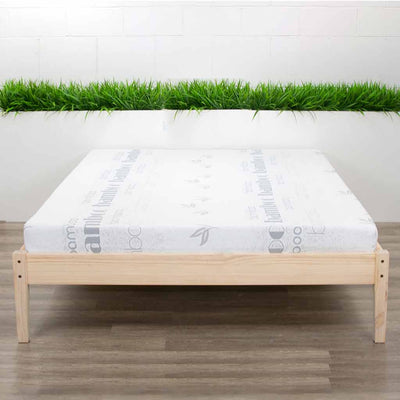 Queen Bamboo Mattress on Bed Frame